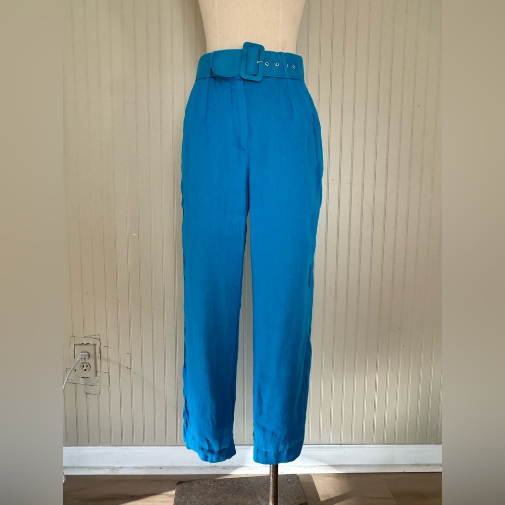 Johnny Was Azure High-Waisted Pants with Belt